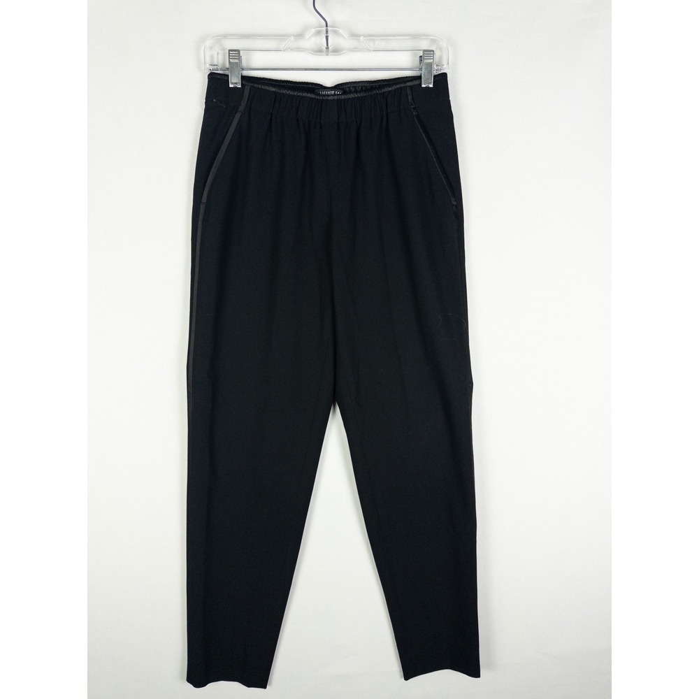 Lafayette 148 New York Tapered Trouser Pants Womens P Black Quiet Luxury Minimal